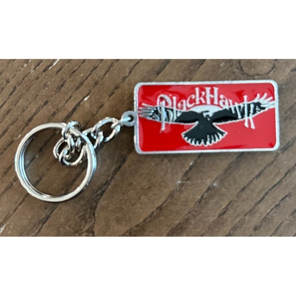 Vintage Keychain Black Hawk Country Music Band Metal Keychain Keyring‎